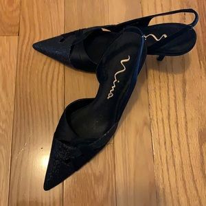 Black Nina Pumps, 3 Inch heels, Size USA 8M, EUR 38
